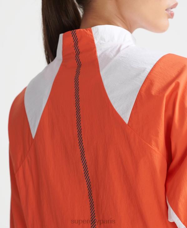 Superdry femmes manteau court imperméable run D64Z5594 vêtements orange