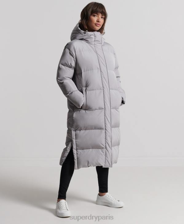Superdry femmes manteau de couette long D64Z3822 vêtements gris clair