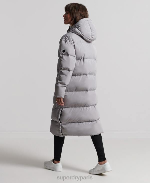 Superdry femmes manteau de couette long D64Z3822 vêtements gris clair