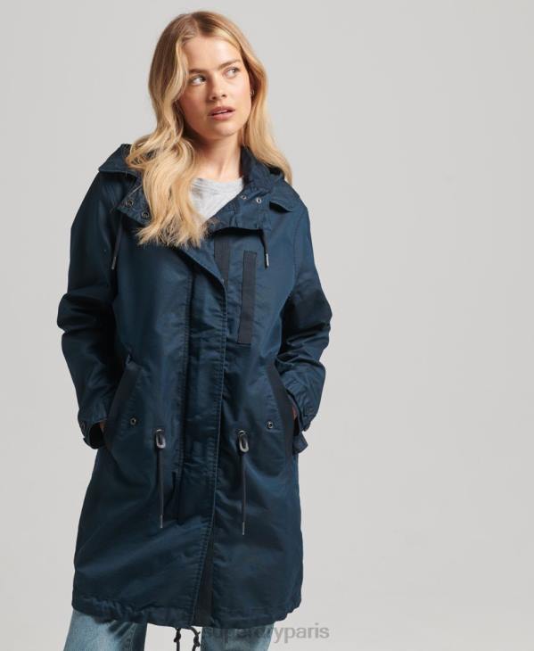 Superdry femmes manteau de parka de terrain D64Z3545 vêtements marine