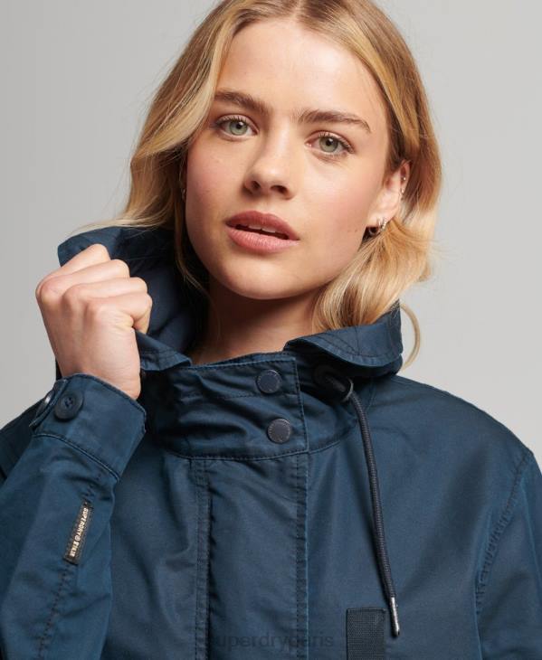 Superdry femmes manteau de parka de terrain D64Z3545 vêtements marine