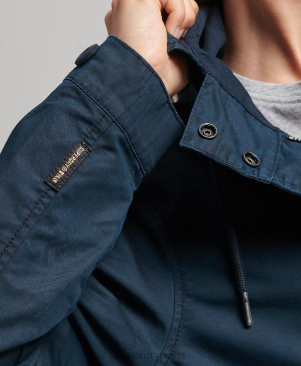 Superdry femmes manteau de parka de terrain D64Z3545 vêtements marine
