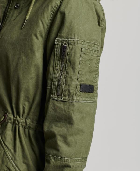 Superdry femmes manteau de parka de terrain D64Z5538 vêtements vert