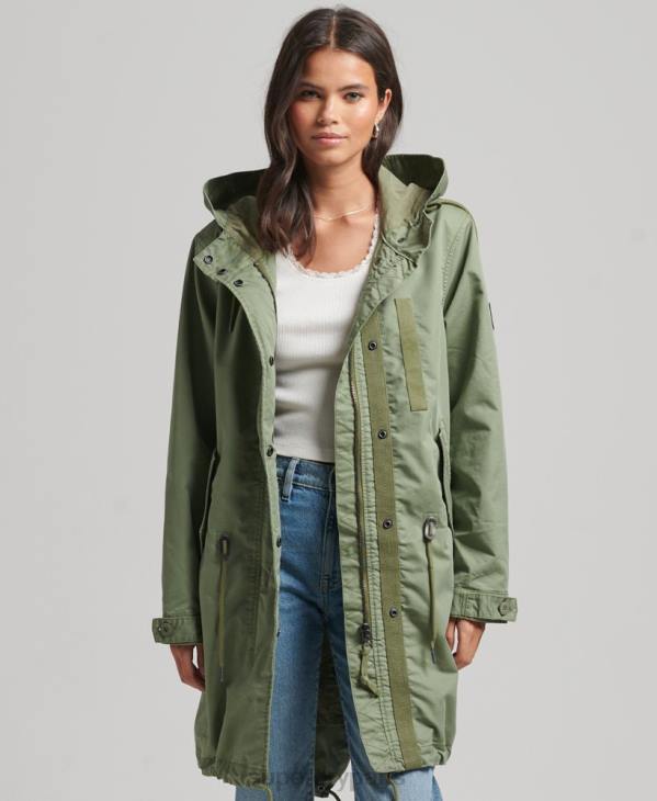 Superdry femmes manteau de parka de terrain D64Z5663 vêtements kaki