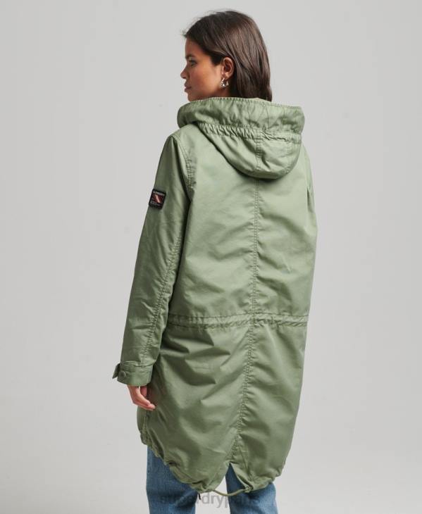 Superdry femmes manteau de parka de terrain D64Z5663 vêtements kaki