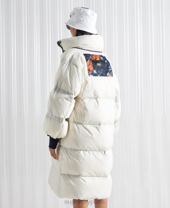 Superdry femmes manteau en duvet réversible sdx en édition limitée D64Z5627 vêtements crème