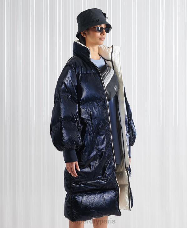 Superdry femmes manteau en duvet réversible sdx en édition limitée D64Z5627 vêtements crème