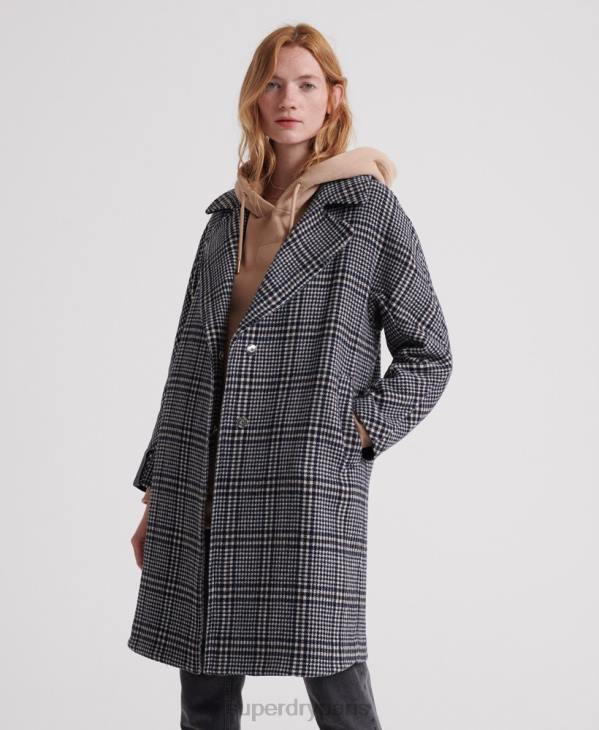 Superdry femmes manteau en laine koben D64Z3858 vêtements noir