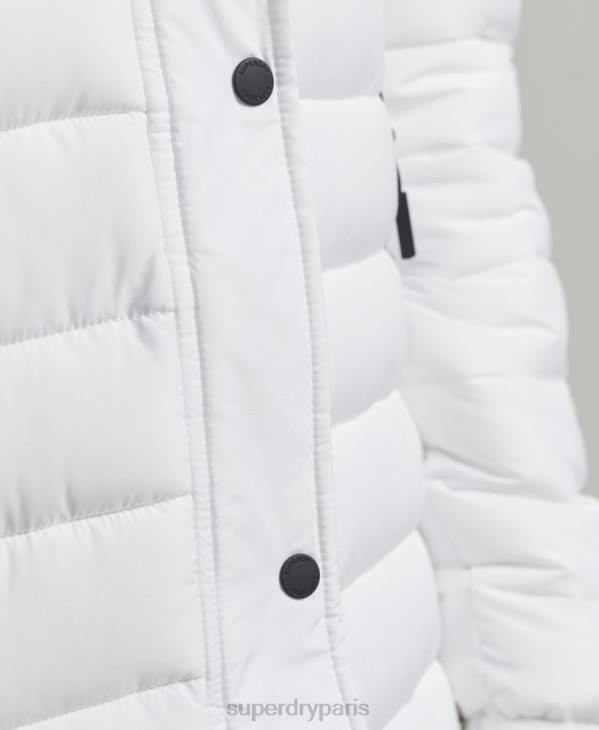 Superdry femmes manteau fuji super long D64Z3778 vêtements blanc