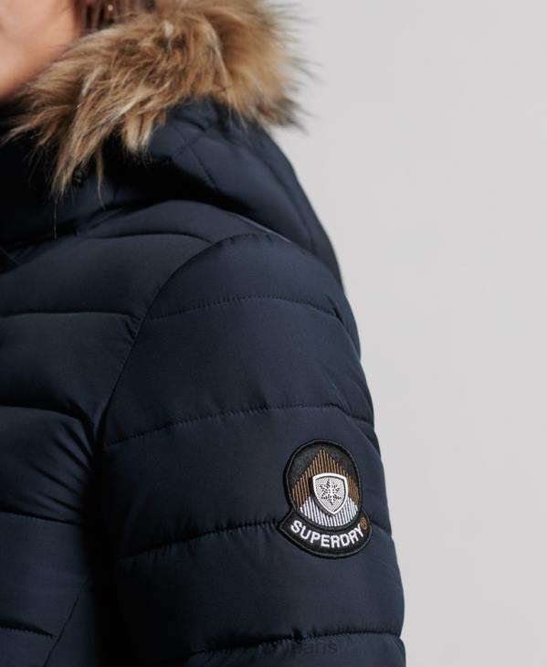 Superdry femmes manteau fuji super long D64Z3816 vêtements marine