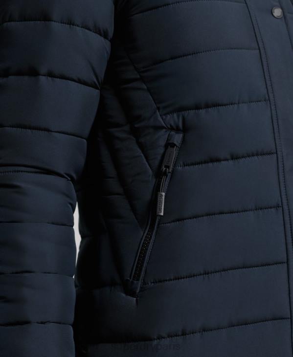 Superdry femmes manteau fuji super long D64Z3816 vêtements marine