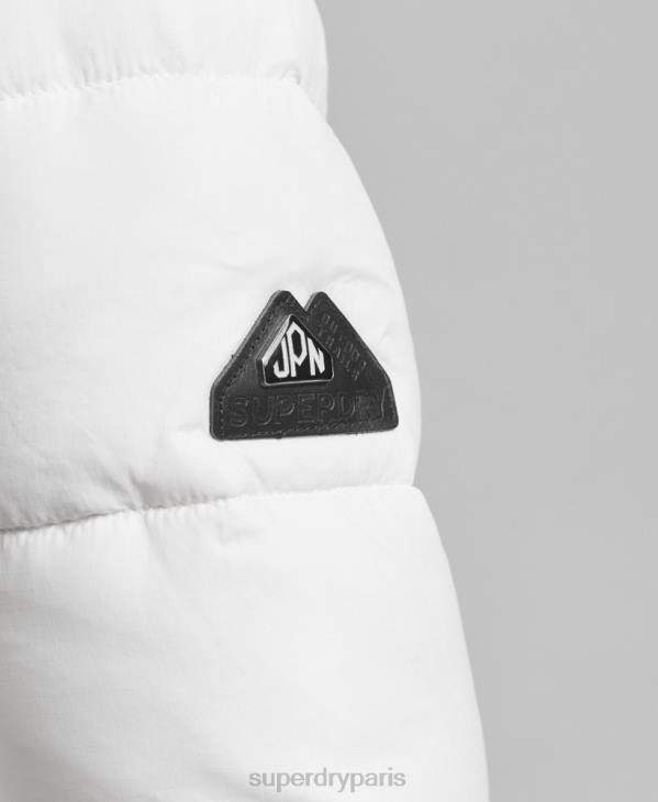 Superdry femmes manteau intermédiaire à capuche D64Z3586 vêtements blanc