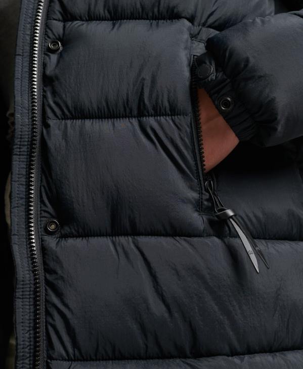 Superdry femmes manteau intermédiaire à capuche D64Z3734 vêtements gris foncé