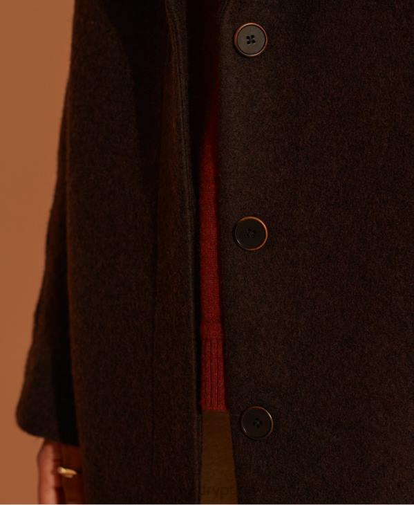 Superdry femmes manteau long en laine édition limitée D64Z5715 vêtements brun