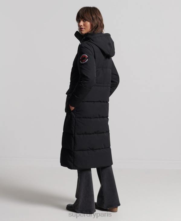 Superdry femmes manteau long everest D64Z5512 vêtements noir