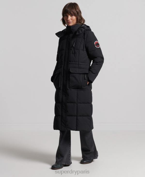 Superdry femmes manteau long everest D64Z5512 vêtements noir