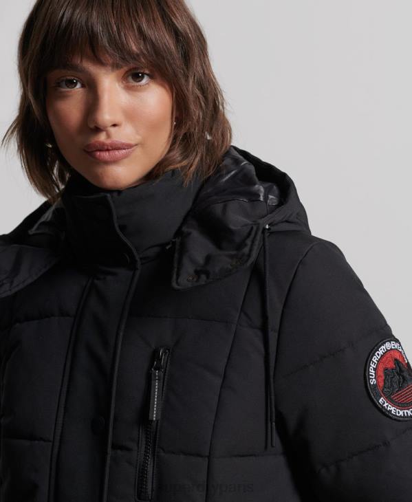 Superdry femmes manteau long everest D64Z5512 vêtements noir