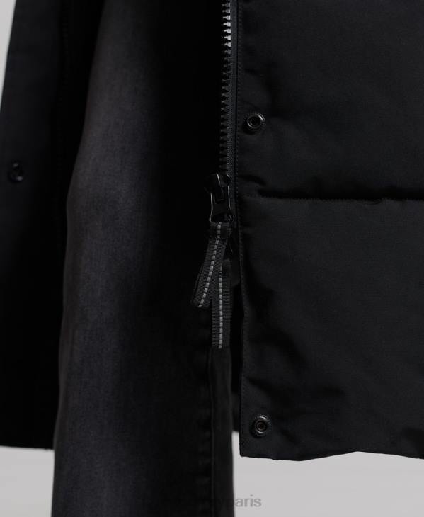 Superdry femmes manteau long everest D64Z5512 vêtements noir