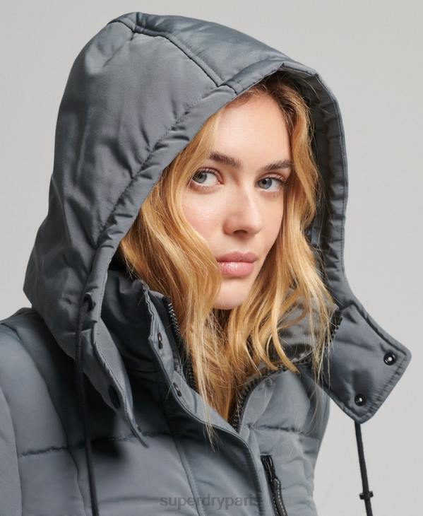 Superdry femmes manteau long everest D64Z5576 vêtements gris foncé