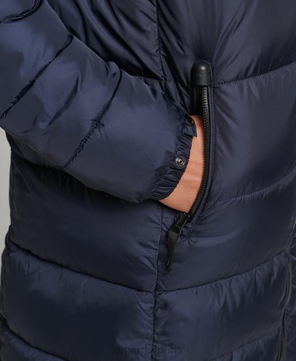Superdry femmes manteau long fuji à capuche montagne D64Z5651 vêtements marine