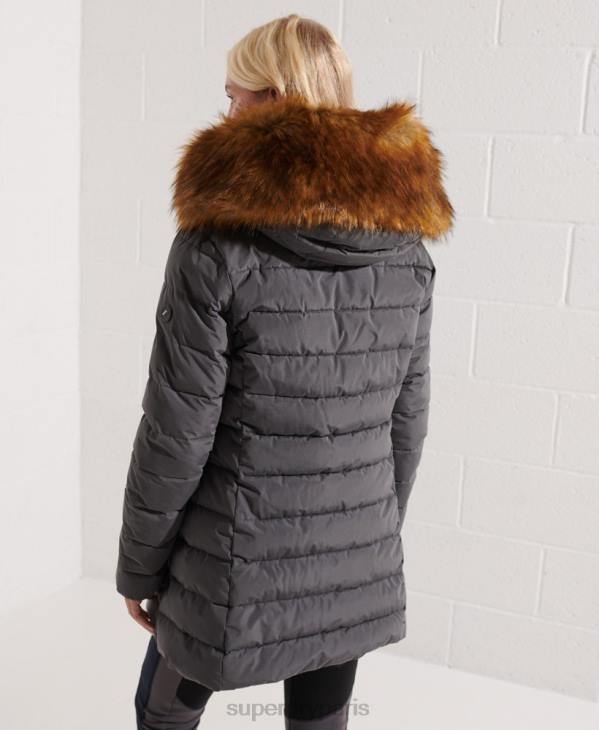 Superdry femmes manteau matelassé arctic tall D64Z3645 vêtements gris foncé