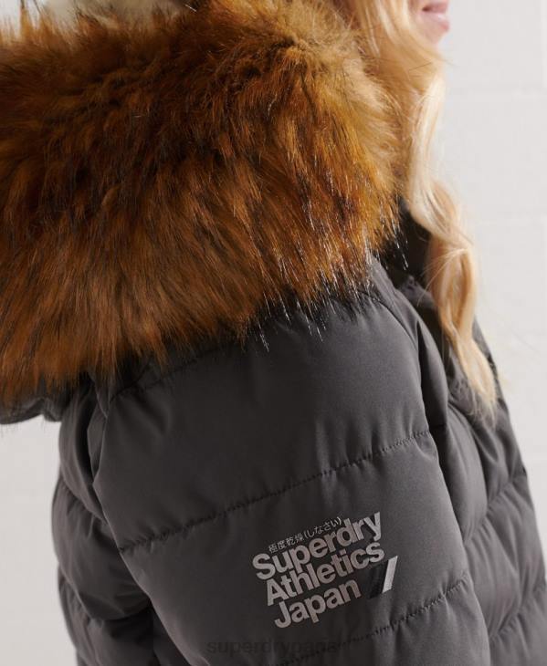Superdry femmes manteau matelassé arctic tall D64Z3645 vêtements gris foncé