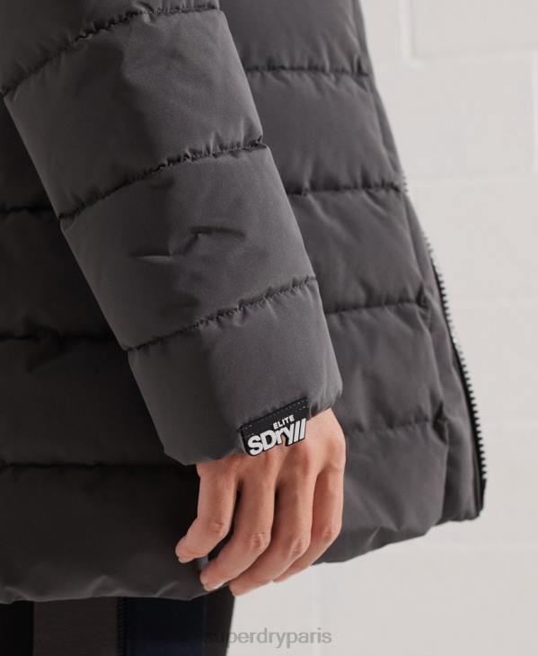Superdry femmes manteau matelassé arctic tall D64Z3645 vêtements gris foncé