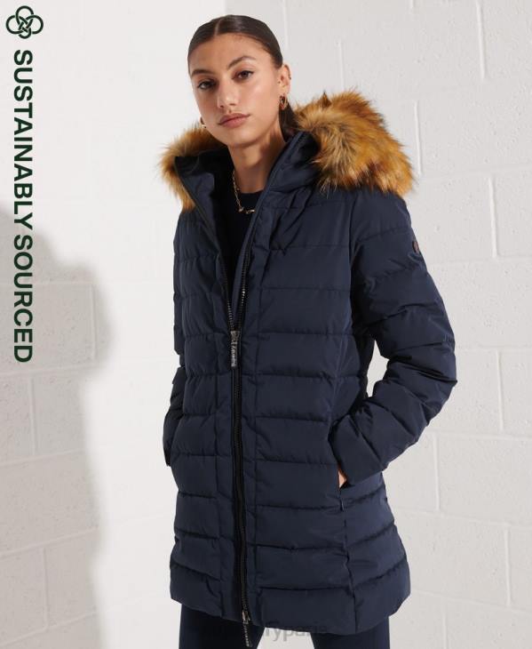 Superdry femmes manteau matelassé arctic tall D64Z3646 vêtements marine
