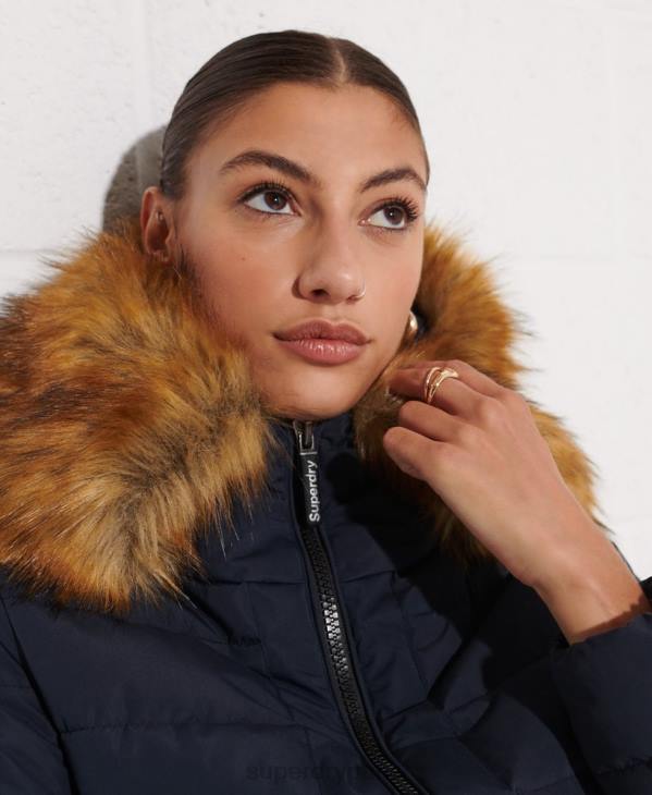 Superdry femmes manteau matelassé arctic tall D64Z3646 vêtements marine