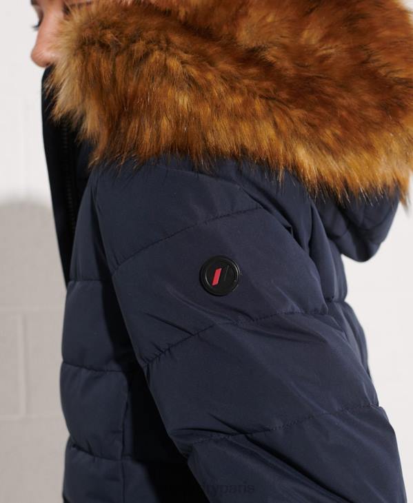 Superdry femmes manteau matelassé arctic tall D64Z3646 vêtements marine