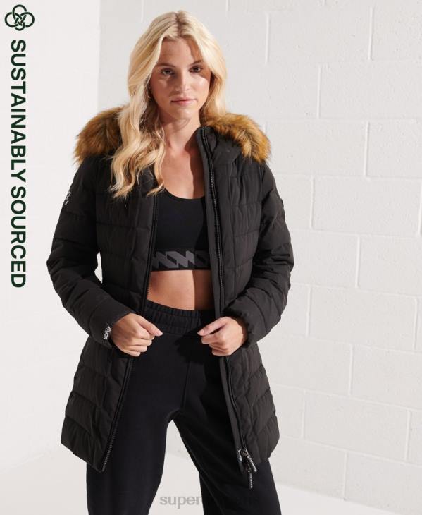Superdry femmes manteau matelassé arctic tall D64Z3647 vêtements noir