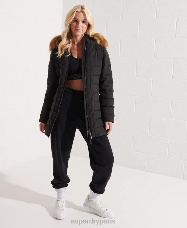 Superdry femmes manteau matelassé arctic tall D64Z3647 vêtements noir