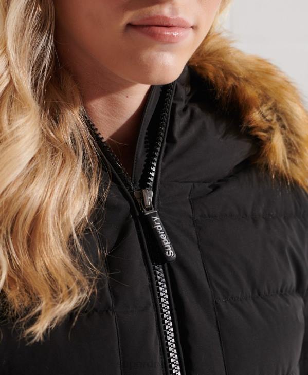 Superdry femmes manteau matelassé arctic tall D64Z3647 vêtements noir