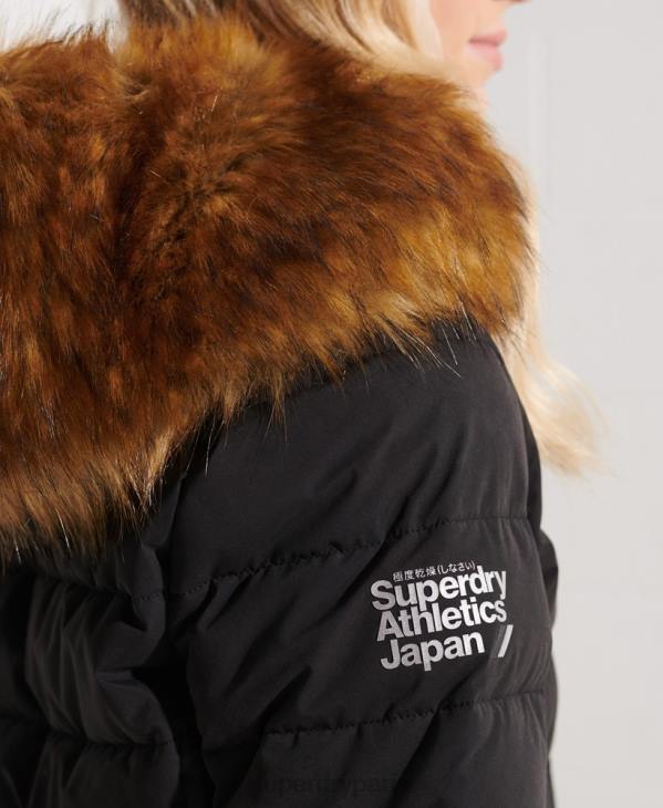 Superdry femmes manteau matelassé arctic tall D64Z3647 vêtements noir