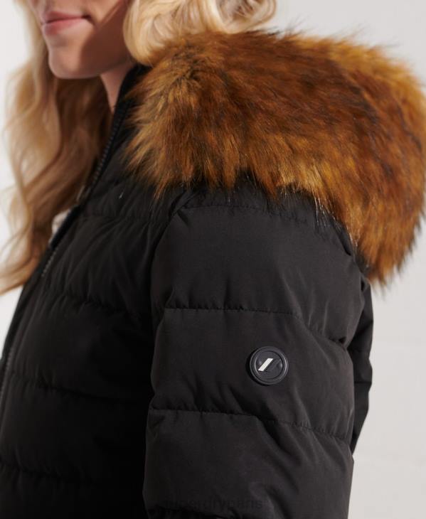 Superdry femmes manteau matelassé arctic tall D64Z3647 vêtements noir