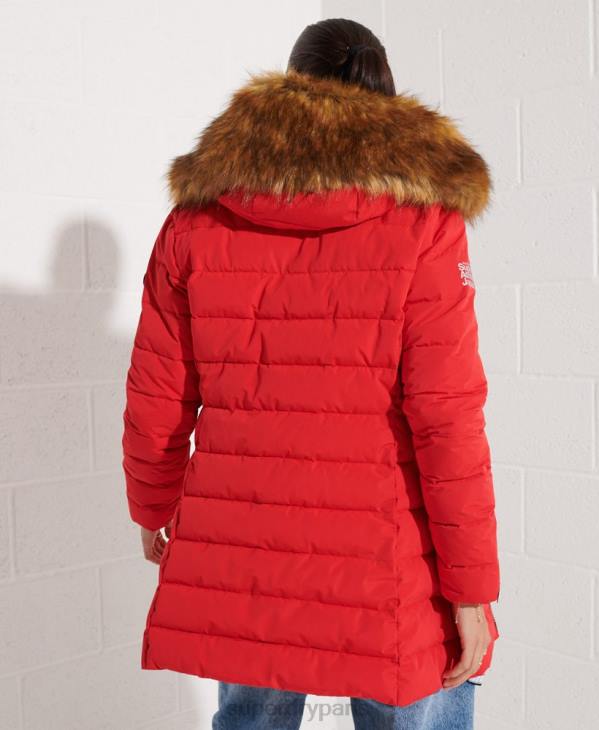 Superdry femmes manteau matelassé arctic tall D64Z3648 vêtements rouge