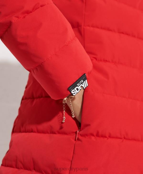 Superdry femmes manteau matelassé arctic tall D64Z3648 vêtements rouge