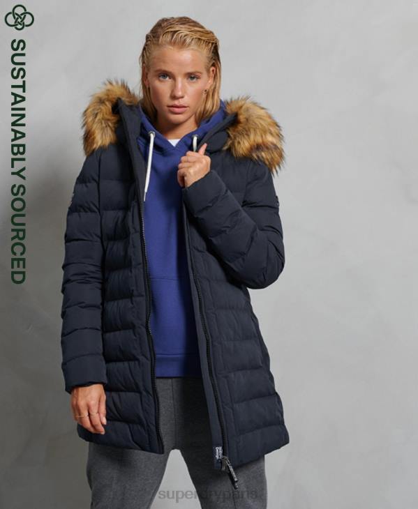 Superdry femmes manteau matelassé arctic tall D64Z5655 vêtements marine