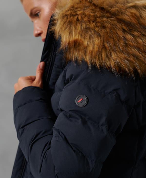 Superdry femmes manteau matelassé arctic tall D64Z5655 vêtements marine