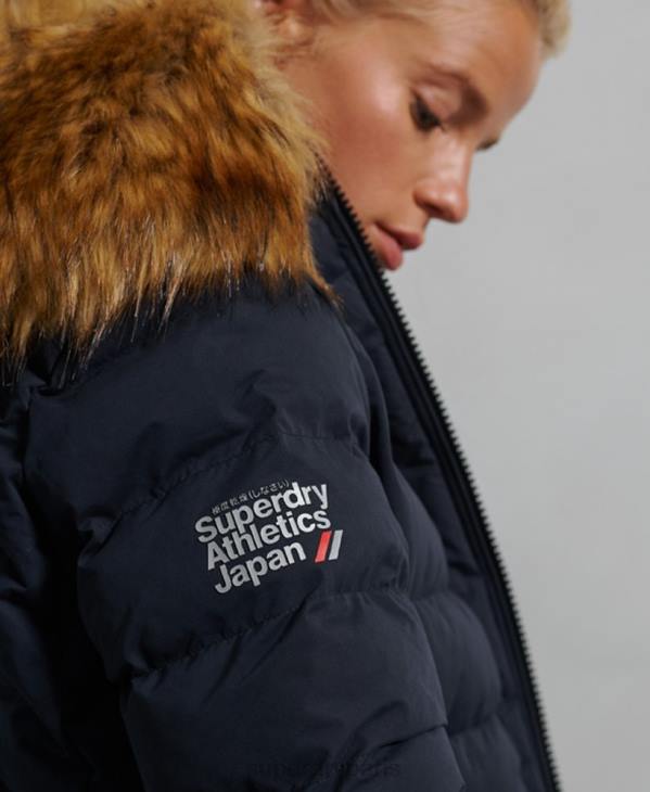 Superdry femmes manteau matelassé arctic tall D64Z5655 vêtements marine