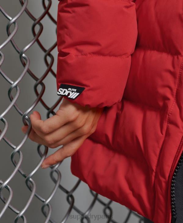 Superdry femmes manteau matelassé arctic tall D64Z5714 vêtements rouge