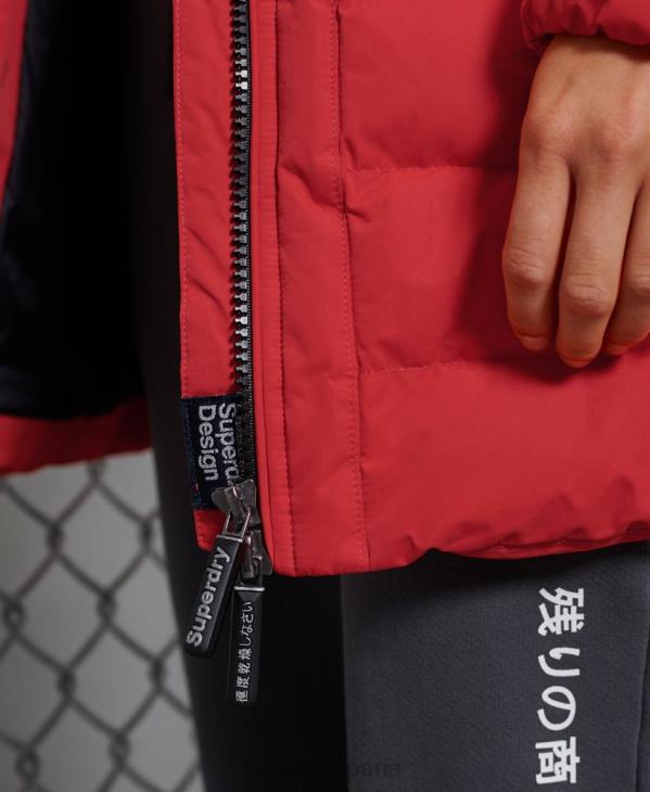 Superdry femmes manteau matelassé arctic tall D64Z5714 vêtements rouge