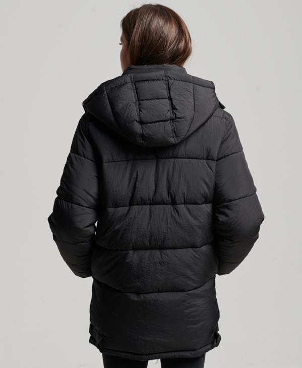 Superdry femmes manteau matelassé cocon d'expédition D64Z3597 vêtements noir