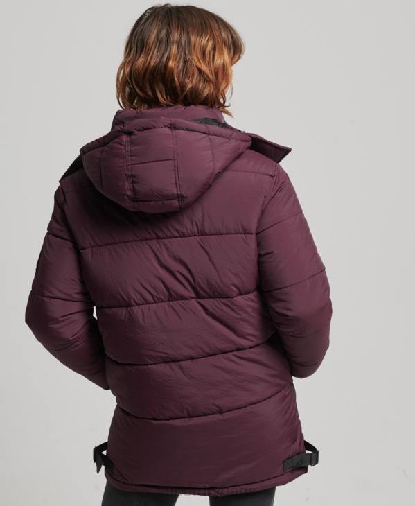 Superdry femmes manteau matelassé cocon d'expédition D64Z3624 vêtements rouge