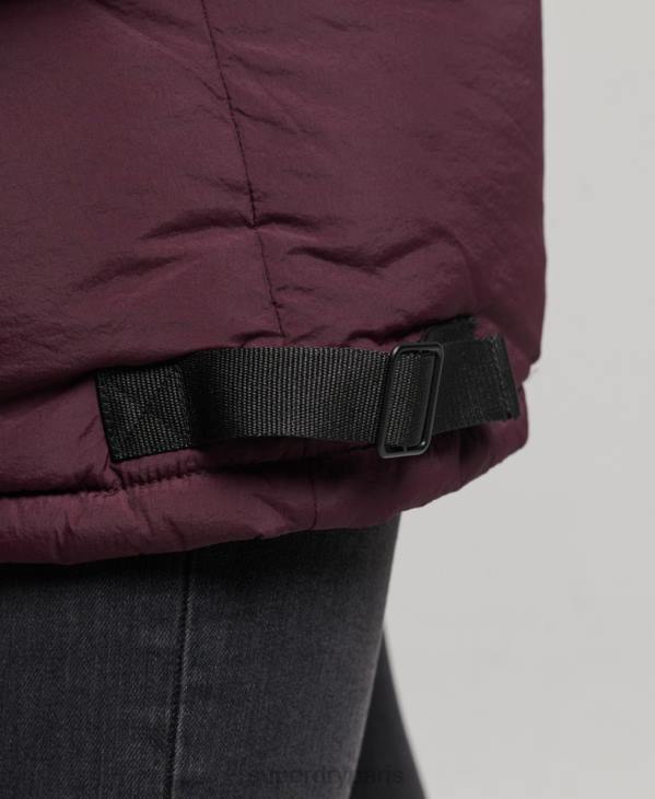 Superdry femmes manteau matelassé cocon d'expédition D64Z3624 vêtements rouge