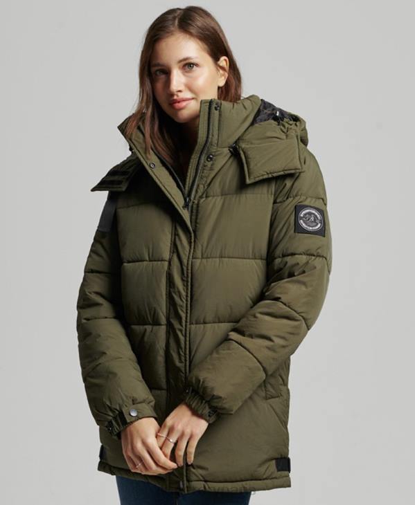 Superdry femmes manteau matelassé cocon d'expédition D64Z3644 vêtements kaki