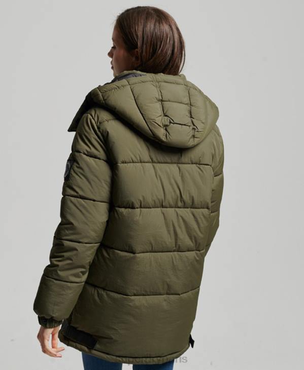 Superdry femmes manteau matelassé cocon d'expédition D64Z3644 vêtements kaki