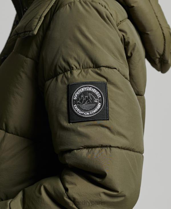 Superdry femmes manteau matelassé cocon d'expédition D64Z3644 vêtements kaki