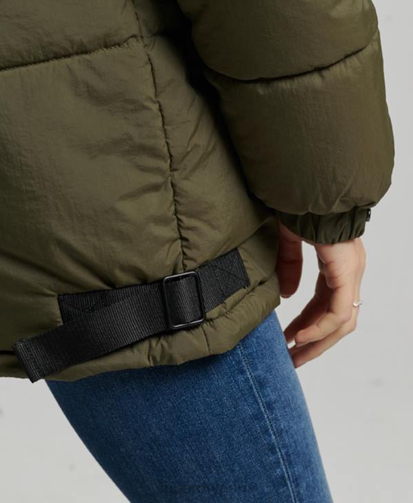 Superdry femmes manteau matelassé cocon d'expédition D64Z3644 vêtements kaki