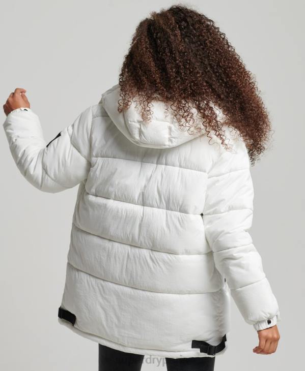 Superdry femmes manteau matelassé cocon d'expédition D64Z3791 vêtements blanc